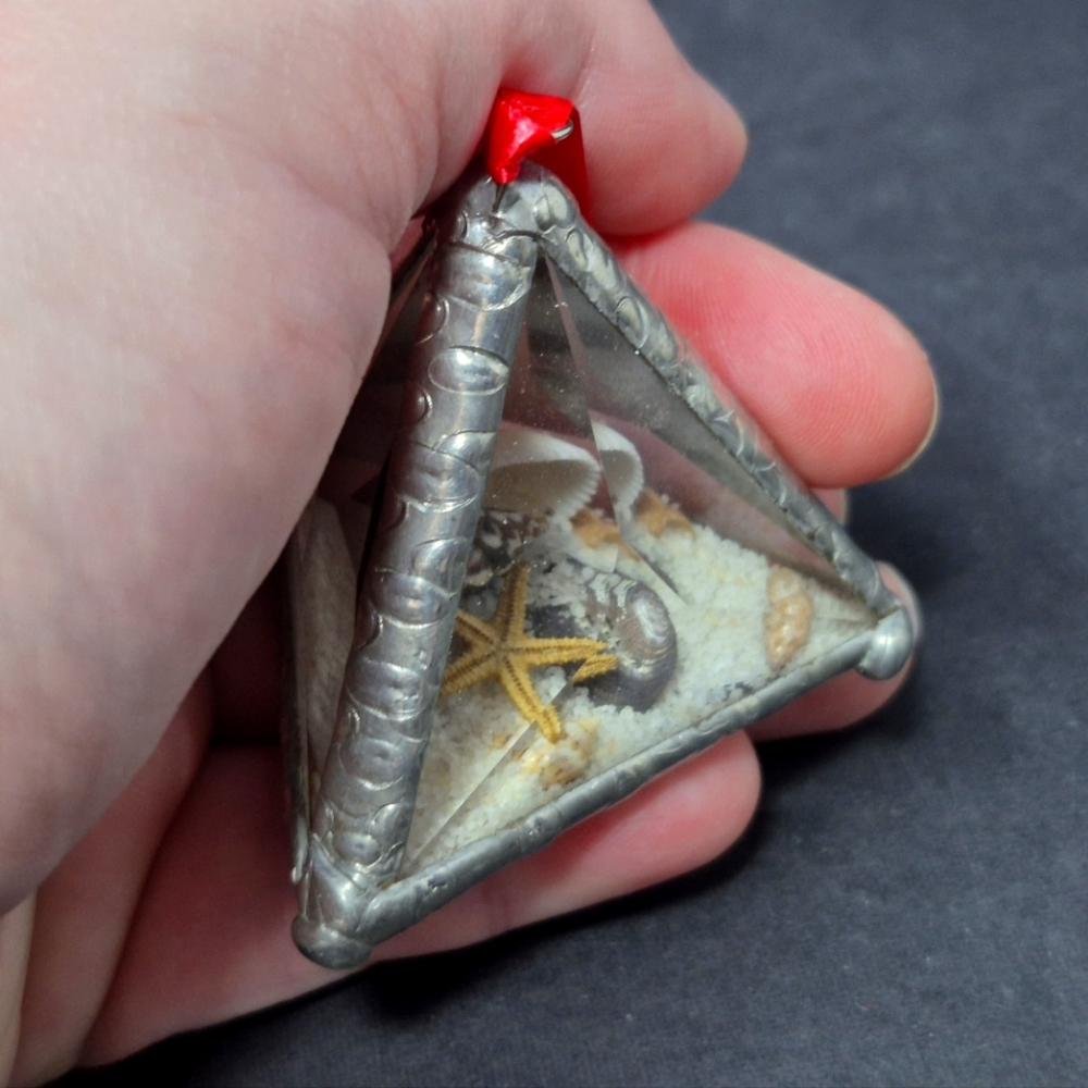 Stained Glass Pyramid Sand Ornament